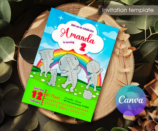 Cocomelon customizable invitation template | Share or Print | NY363