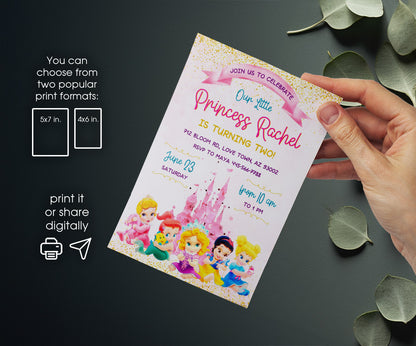 Disney Princess customizable invitation template | Share or Print | girl | YE612