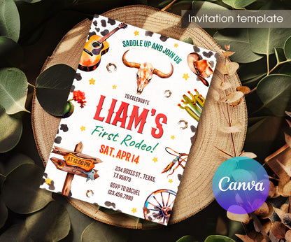 Cowboy Rodeo customizable invitation template | Share or Print | boy | XF757