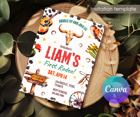 Cowboy Rodeo customizable invitation template | Share or Print | boy | XF757