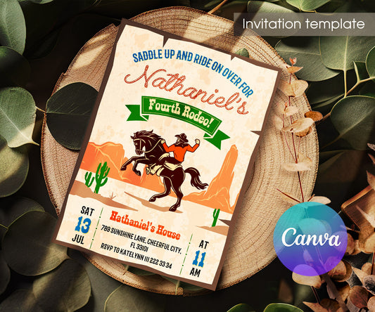 Cowboy Rodeo customizable invitation template | Share or Print | boy | AX931