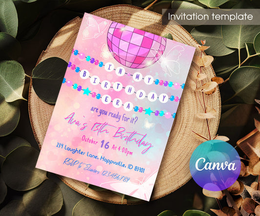 Taylor Swift Eras Tour customizable invitation template | Share or Print | girl | IE341