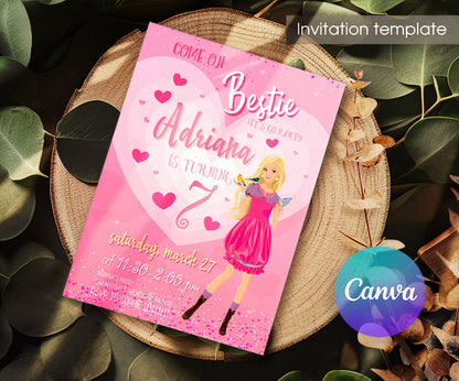Barbie Pink customizable invitation template | Share or Print | girl | QQ419
