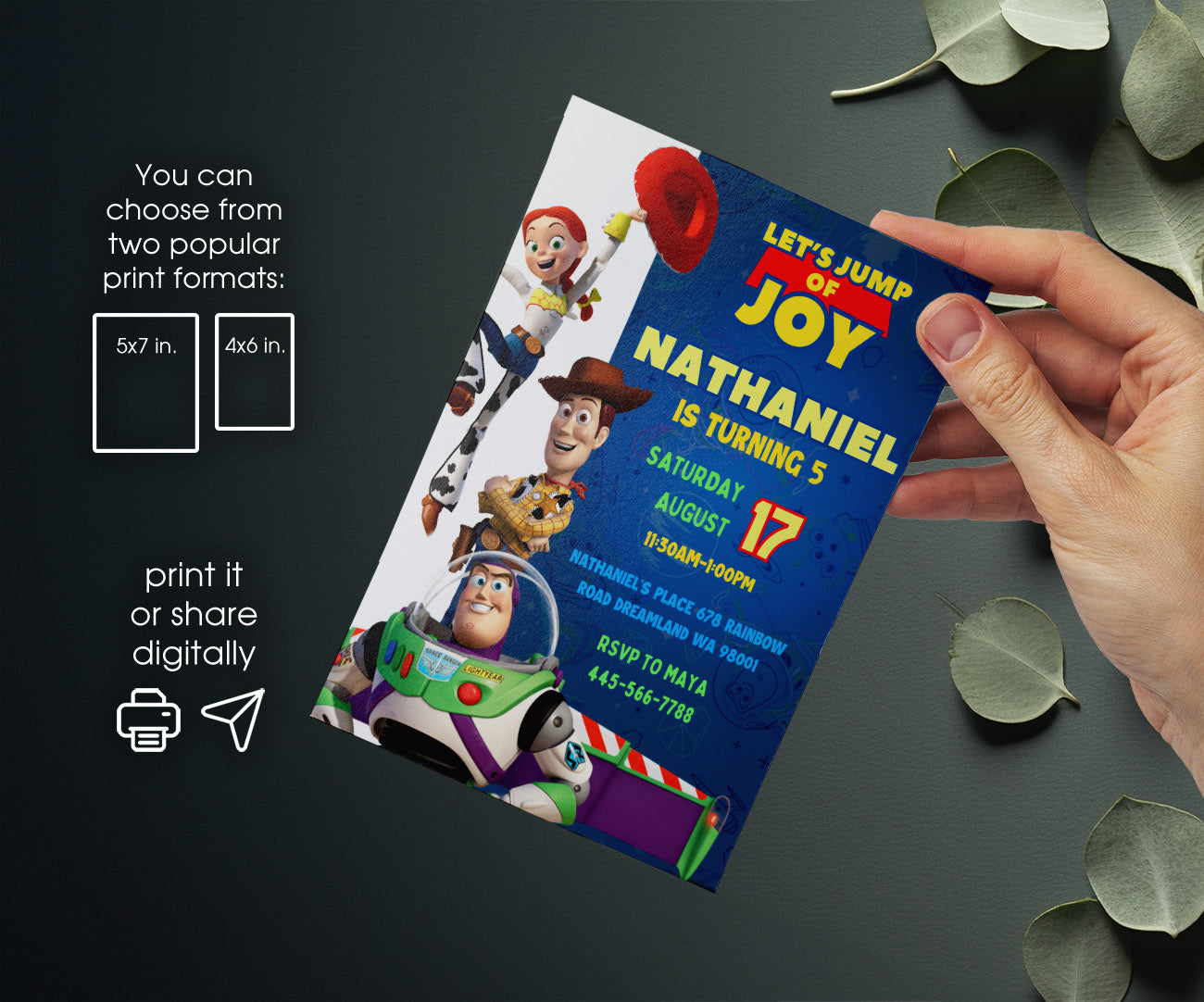 Toy Story Woody customizable invitation template | Share or Print | SW894