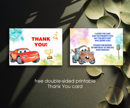 Cars Lightning McQueen customizable invitation template | Share or Print | boy | GW672