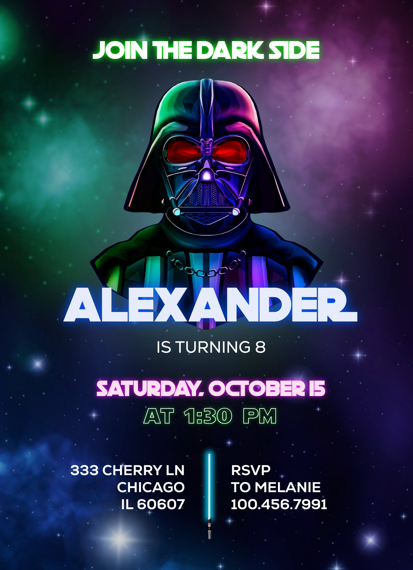 Star Wars Darth Vader customizable invitation template | Share or Print | boy | SQ699