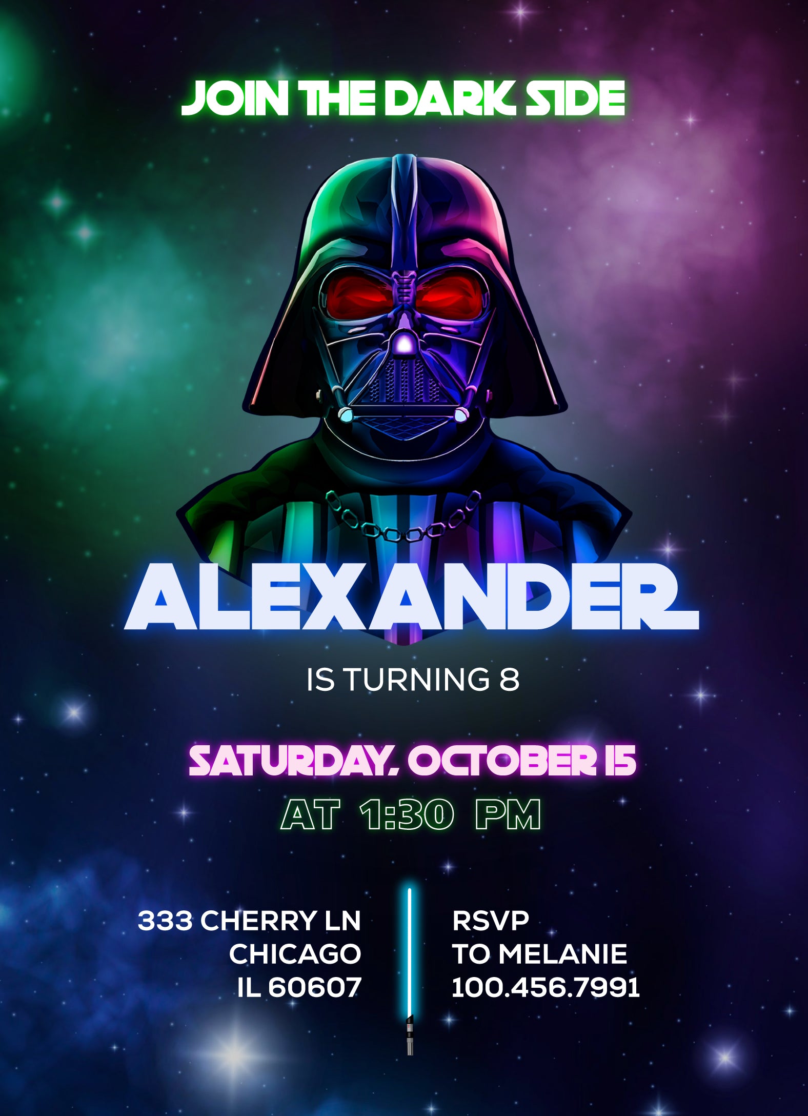 Star Wars Darth Vader customizable invitation template | Share or Print | boy | SQ699