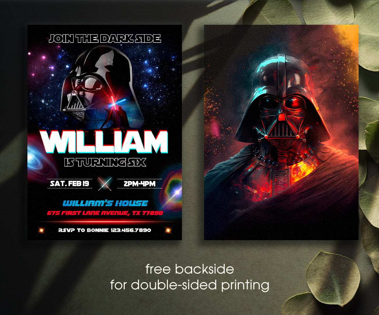 Star Wars Darth Vader customizable invitation template | Share or Print | boy | EP629