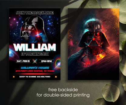 Star Wars Darth Vader customizable invitation template | Share or Print | boy | EP629