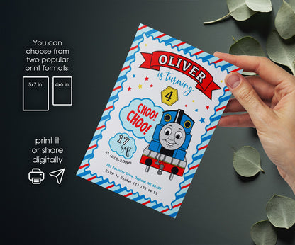 Thomas Train & Friends customizable invitation template | Share or Print | LU494