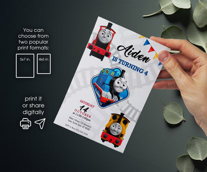 Thomas Train & Friends customizable invitation template | Share or Print | VD405