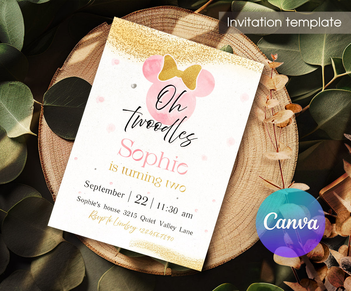 Minnie Mouse Disney Mickey customizable invitation template | Share or Print | girl | MM084
