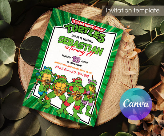 Teenage Mutant Ninja Turtles customizable invitation template | Share or Print | boy | JM184