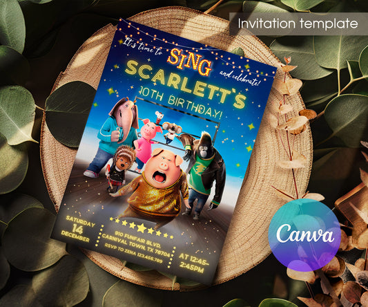 Sing Two Karaoke customizable invitation template | Share or Print | TA753