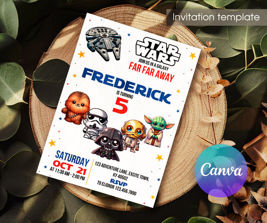 Star Wars Darth Vader Lego Minifigures customizable invitation template | Share or Print | JT410