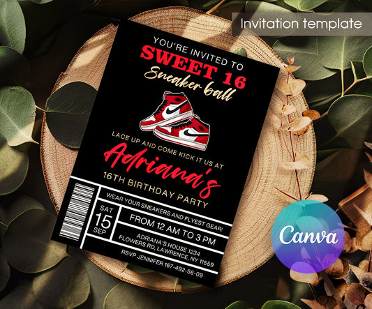 Sneaker Ball Air Jordan Nike customizable invitation template | Share or Print | TX641