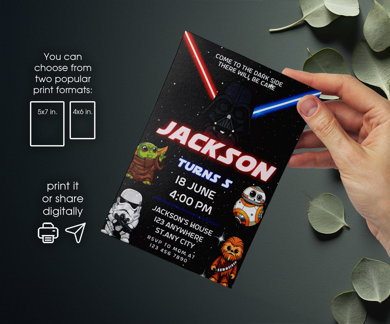 Star Wars Darth Vader Lego Minifigures customizable invitation template | Share or Print | HT376
