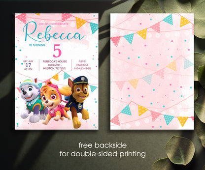 PAW Patrol customizable invitation template | Share or Print | XJ850