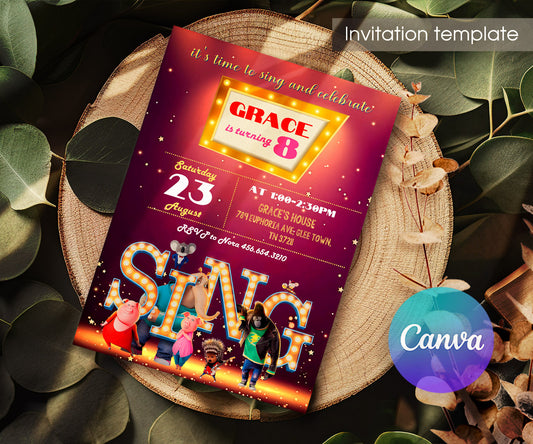 Sing Two Karaoke customizable invitation template | Share or Print | XP497