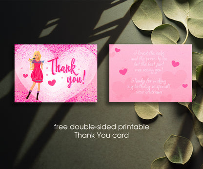 Barbie Pink customizable invitation template | Share or Print | girl | QQ419