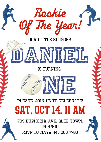 Baseball MLB Sport customizable invitation template | Share or Print | boy | UJ658