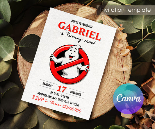 Ghostbusters customizable invitation template | Share or Print | RR416