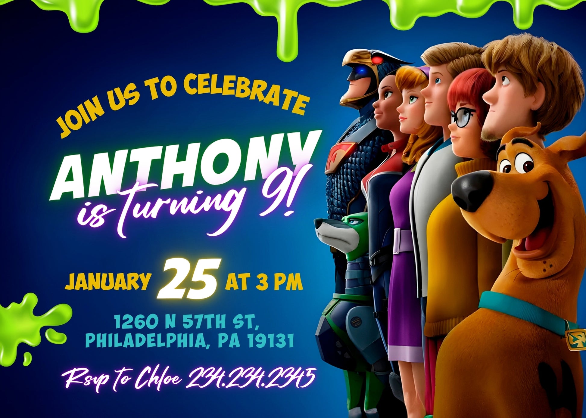 Scooby-Doo customizable invitation template | Share or Print | OE423