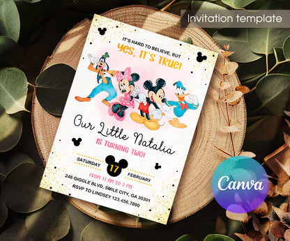 Mickey Mouse and Friends customizable invitation template | Share or Print | WX174