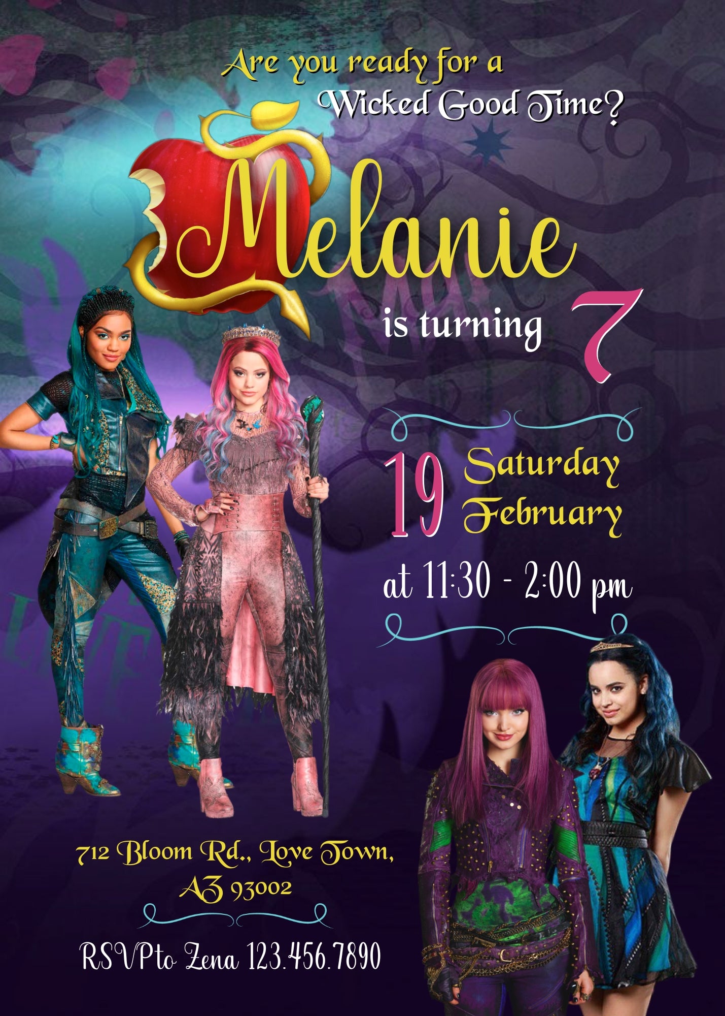 Descendants Disney customizable invitation template | Share or Print | SS247