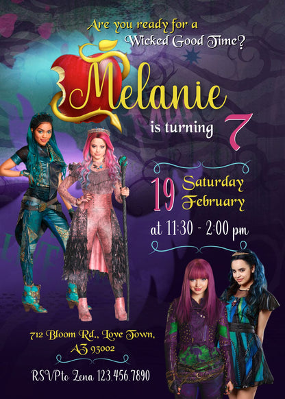 Descendants Disney customizable invitation template | Share or Print | SS247