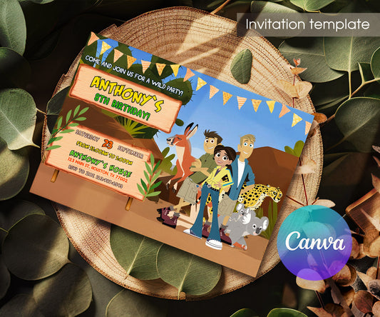 Wild Kratts Creature Hero customizable invitation template | Share or Print | SA264