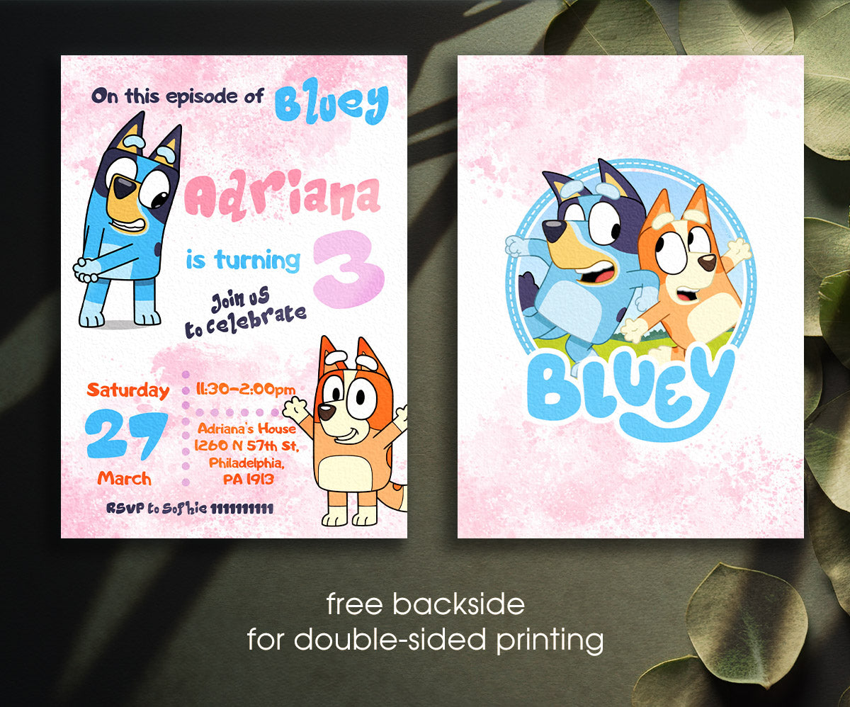 Bluey Bingo customizable invitation template | Share or Print | ZN112
