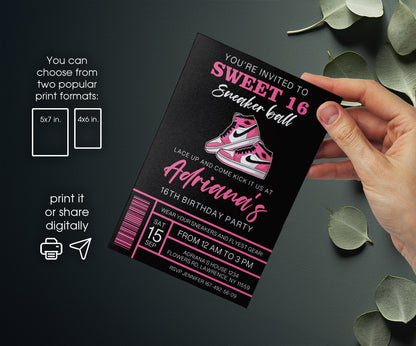 Sneaker Ball Air Jordan Nike customizable invitation template | Share or Print | MH256