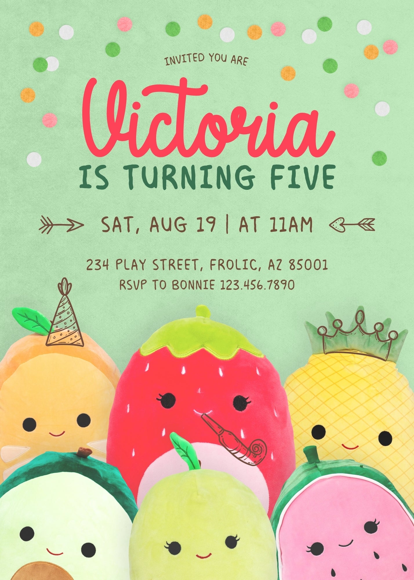 Squishmallows customizable invitation template | Share or Print | MR965