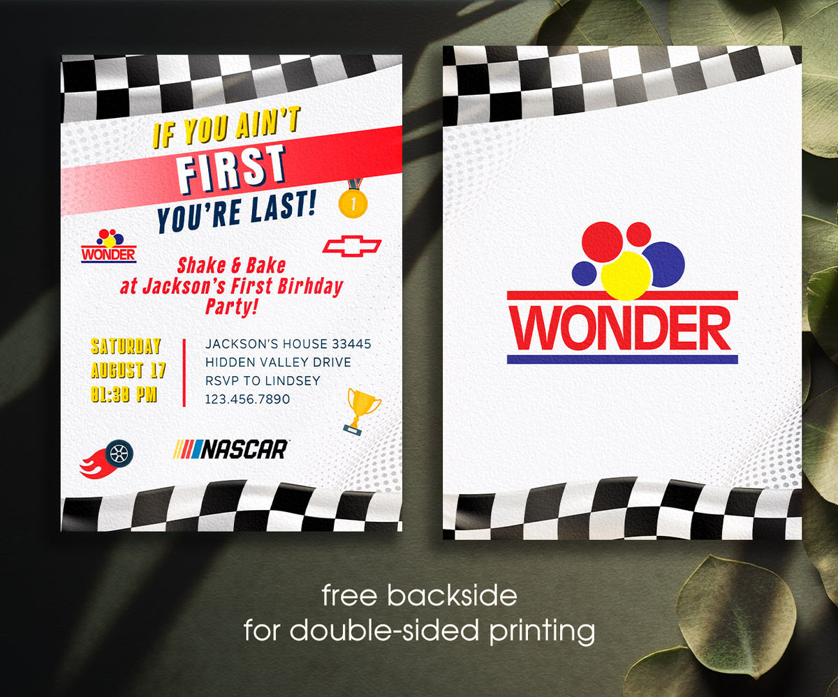 Nascar Ricky Bobby customizable invitation template | Share or Print | boy | VN095