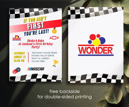 Nascar Ricky Bobby customizable invitation template | Share or Print | boy | VN095