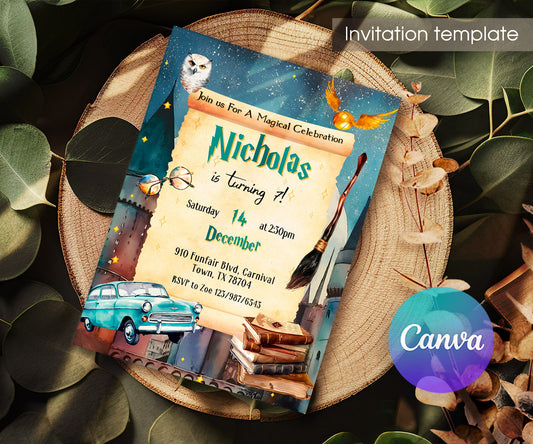 Harry Potter customizable invitation template | Share or Print | WT428