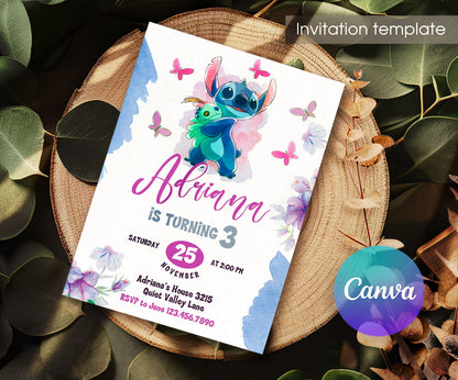 Lilo & Stitch Aloha customizable invitation template | Share or Print | YS594