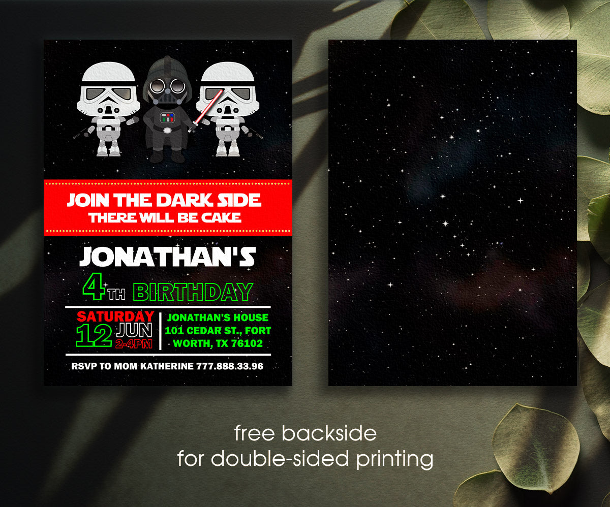 Star Wars Darth Vader customizable invitation template | Share or Print | boy | ZA035