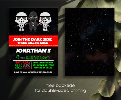 Star Wars Darth Vader customizable invitation template | Share or Print | boy | ZA035
