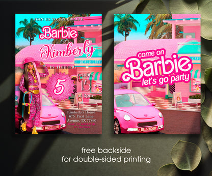 Barbie Pink customizable invitation template | Share or Print | girl | IM212