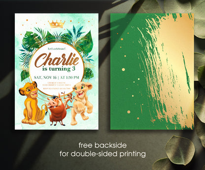 Lion King Simba customizable invitation template | Share or Print | FG108