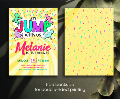 Trampoline Jump Party customizable invitation template | Share or Print | AK165