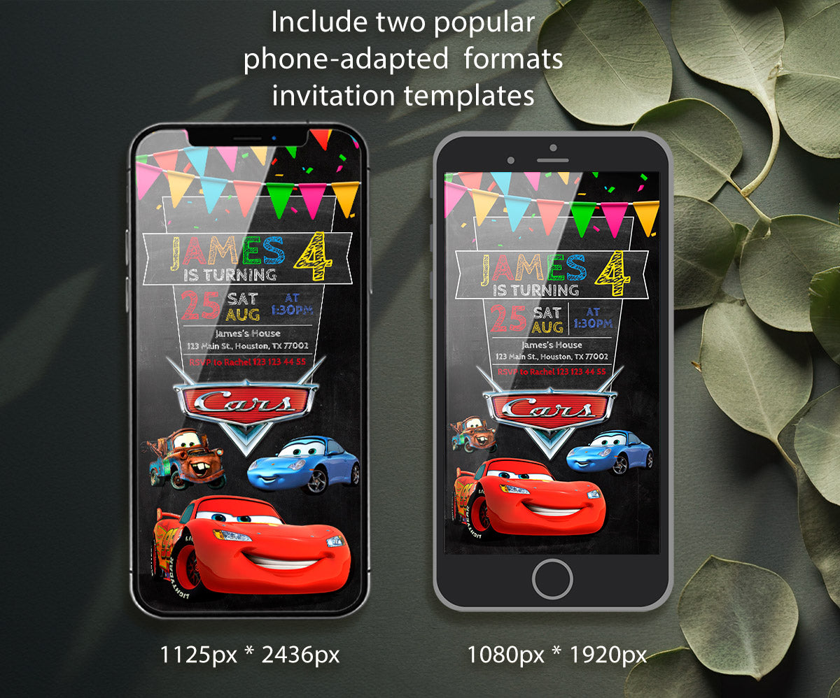 Cars Lightning McQueen customizable invitation template | Share or Print | boy | GX595