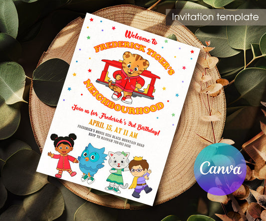 Daniel Tiger's Neighborhood customizable invitation template | Share or Print | XJ184