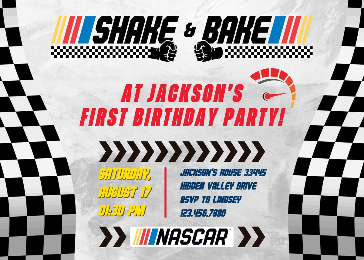 Nascar Ricky Bobby customizable invitation template | Share or Print | boy | YG131