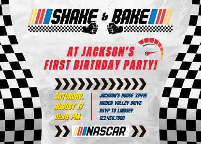 Nascar Ricky Bobby customizable invitation template | Share or Print | boy | YG131