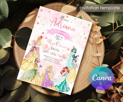 Disney Princess customizable invitation template | Share or Print | girl | FF198