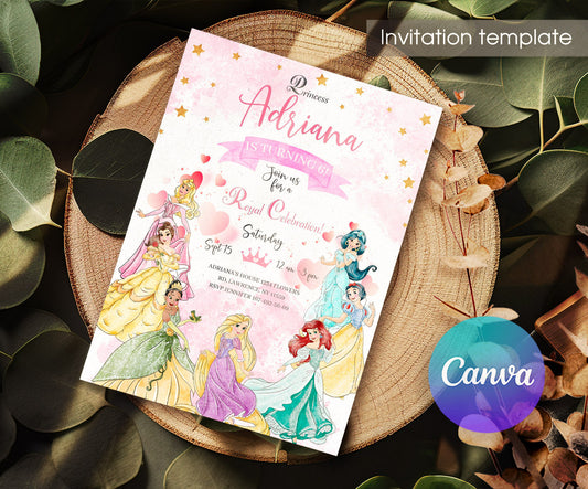 Disney Princess customizable invitation template | Share or Print | girl | FF198