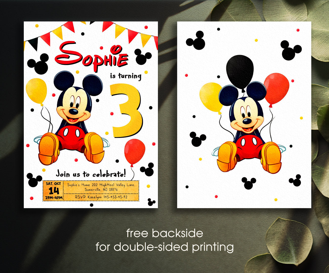 Mickey Mouse and Friends customizable invitation template | Share or Print | DN711